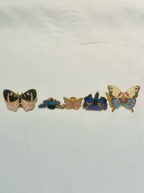 Butterfly Enamel Pin Bundle Colorful Nature Aesthetic Pins Set of 5